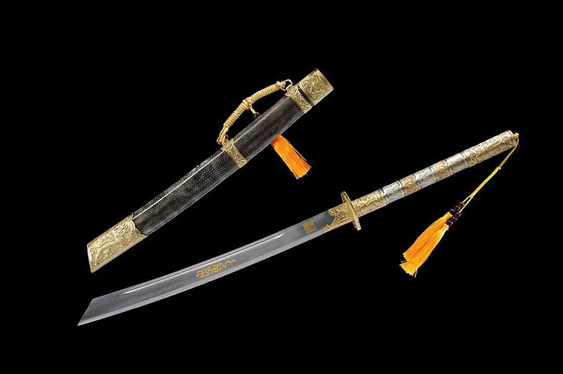 Высокое качество китайский династии Цин меч ручной работы Дамасская сложенная