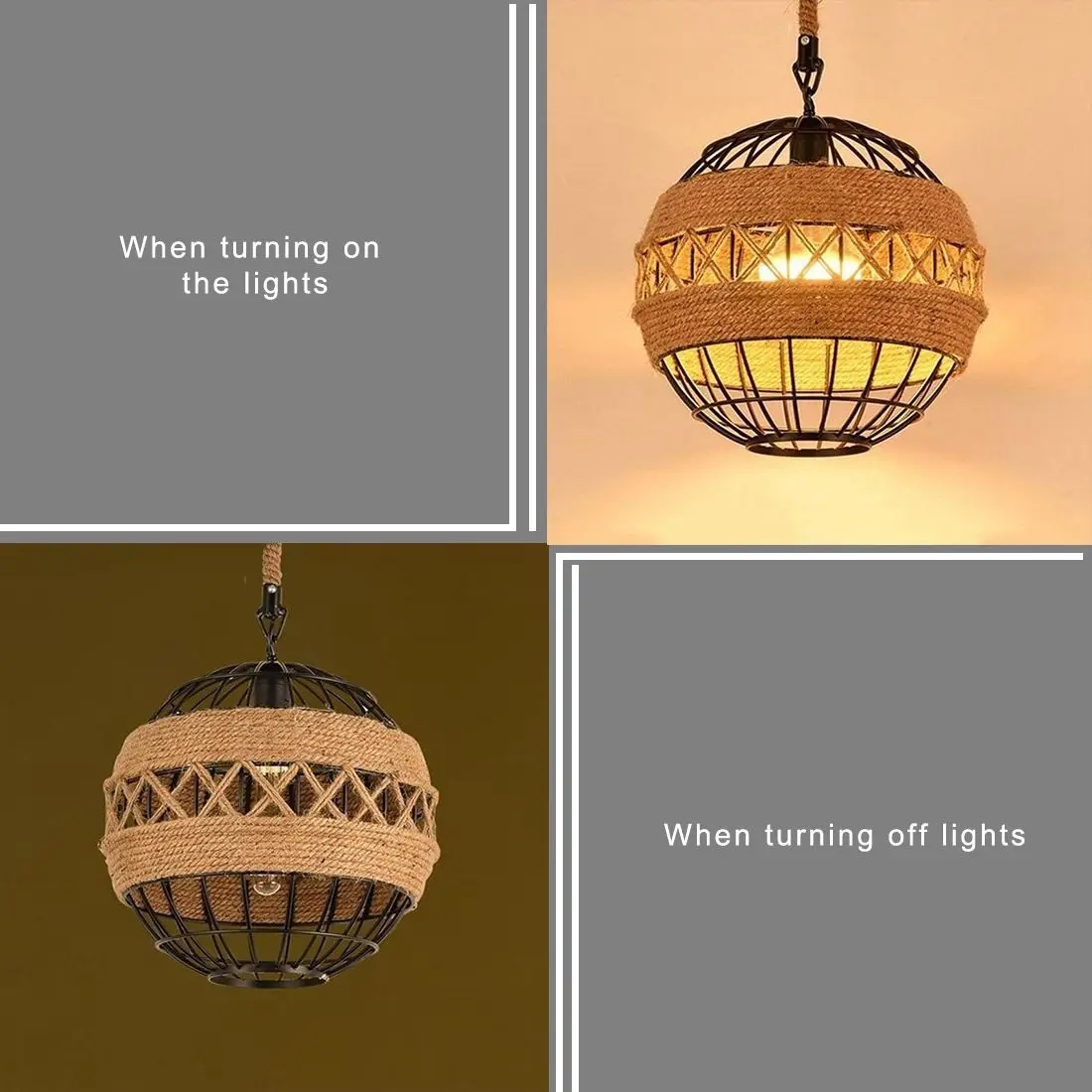 Кантри Ретро веревка промышленный ветер люстра интернет кафе ресторан бар шар