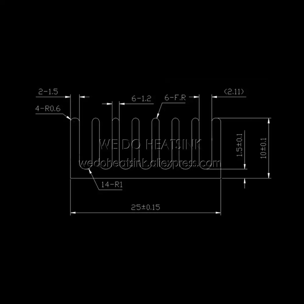 Мы проводим теплоотвод 2 шт. 50x25x10 мм радиатор из алюминия черный с анодированным