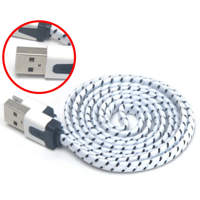 Electronics Date Cable V8 Connector 3Ft Rope Micro-Usb Charge Sync Data Cord For Cell Phone Flat Wire Line Cables | Электроника