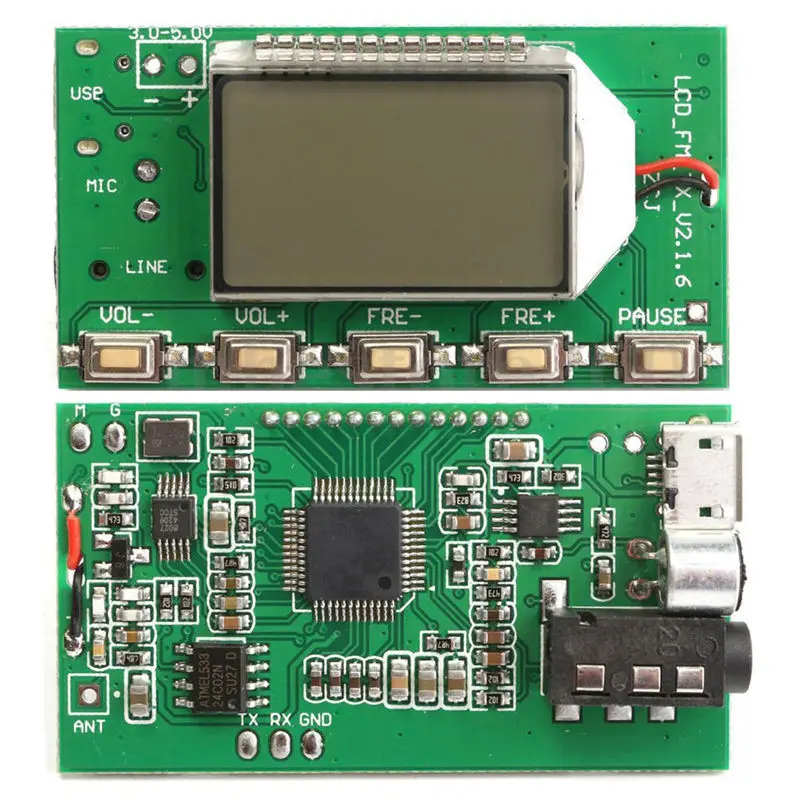 DSP PLL 87-108 МГц цифровой беспроводной микрофон Стерео FM передатчик модуль Плата