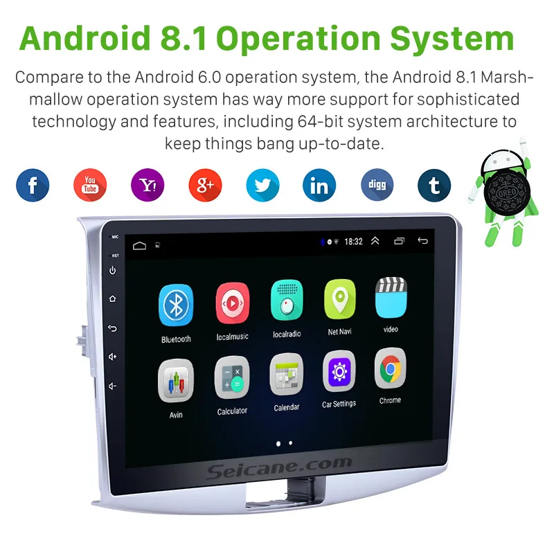 Seicane Android 8 1 10 дюймов Автомобильный Радио Стерео GPS мультимедийный плеер для 2012 2013
