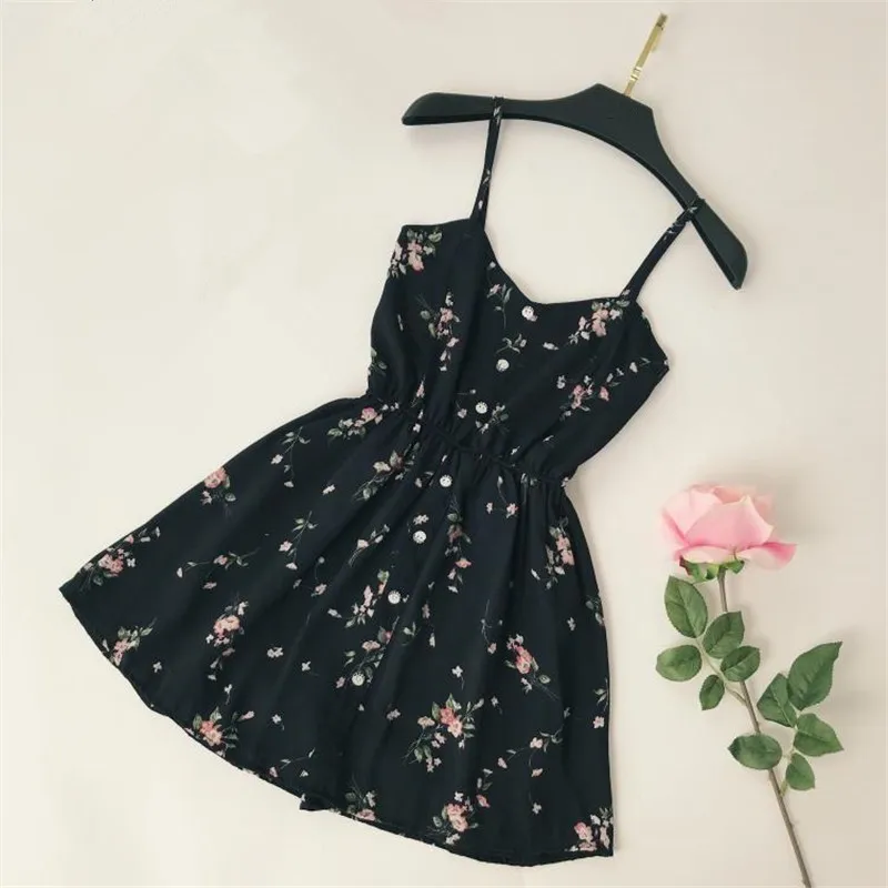Летнее пляжное платье с цветочным принтом Vestidos эластичные платья высокой талией