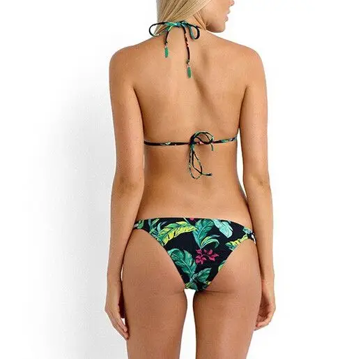 Женский купальный костюм с цветочным принтом и листьями|Купальники| |