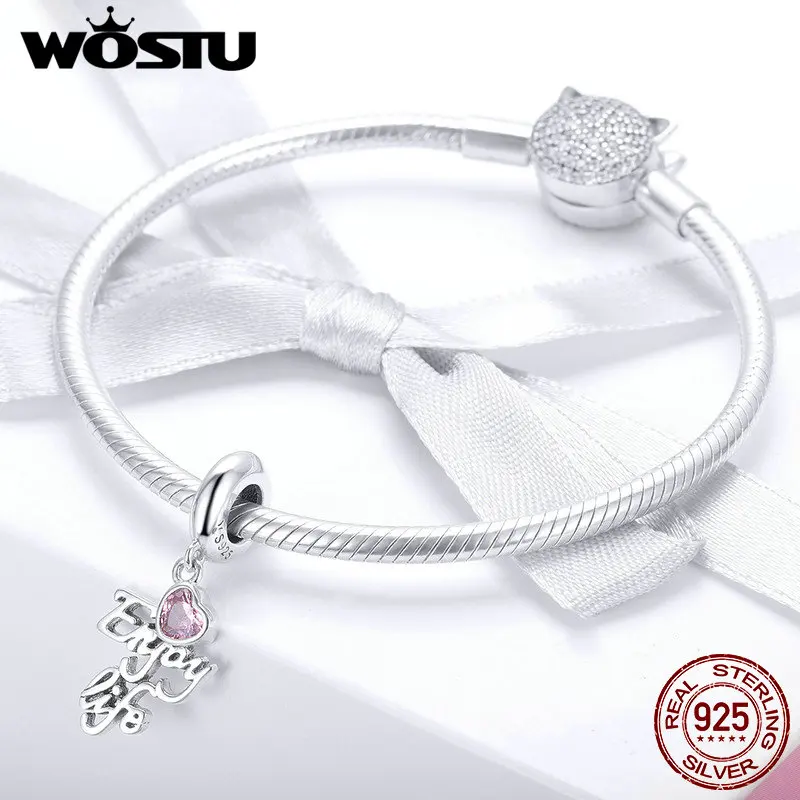 WOSTU 100% подлинные подвески из стерлингового серебра 925 пробы подвеска бисера