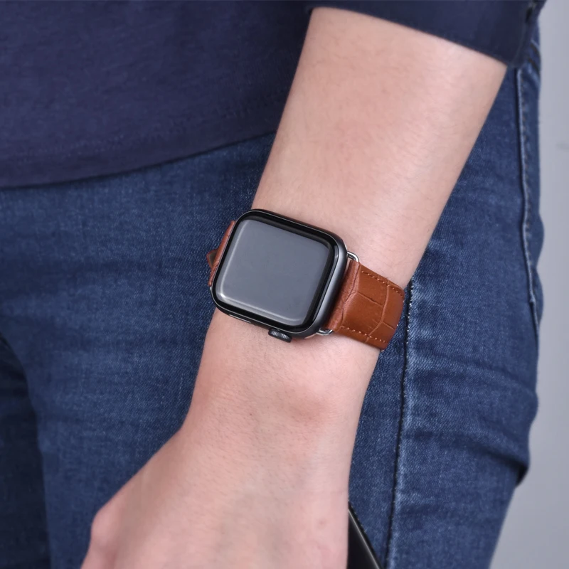 Ремешок сменный из натуральной кожи для Apple Watch Band 3 2 1 42 мм 38 браслет на запястье