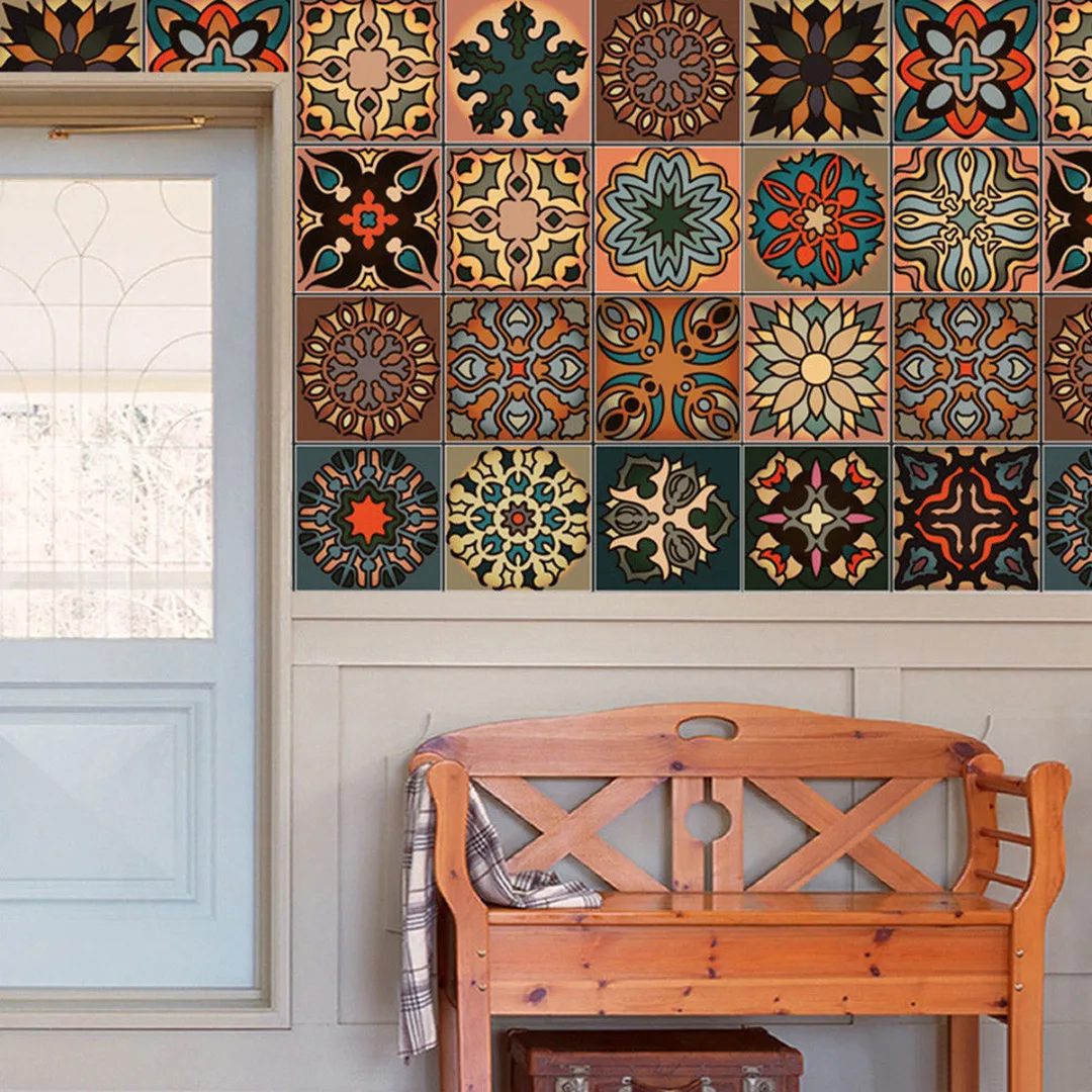 Moroccan Tiles PVC Waterproof Self adhesive Wallpaper Furniture Bathroom DIY Arab Tile Sticker | Дом и сад