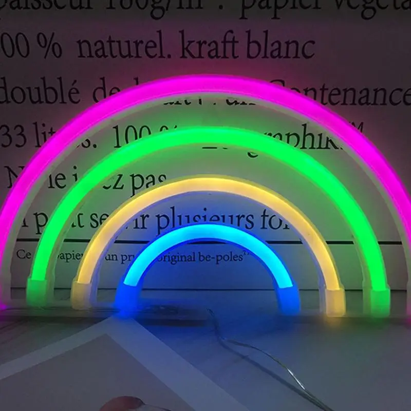 Cute Rainbow Neon Sign LED Light/Lamp for Dorm Decor Lamps Wall Girls Bedroom Christmas | Освещение