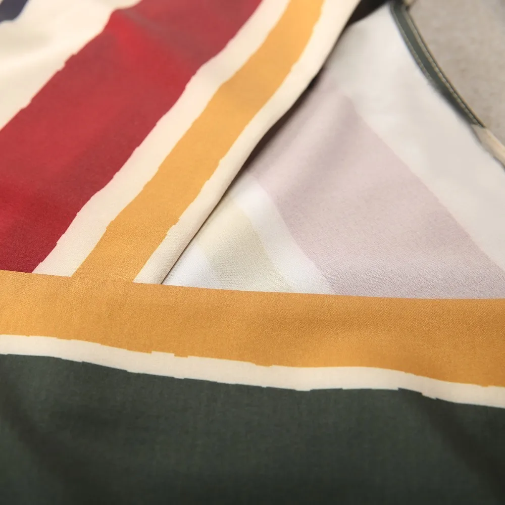 HDY Haoduoyi Color Striped V Collar Kimono Blouse Simple V-neck Sexy Trend Wrap Cross Strap Fashion Tops | Женская одежда