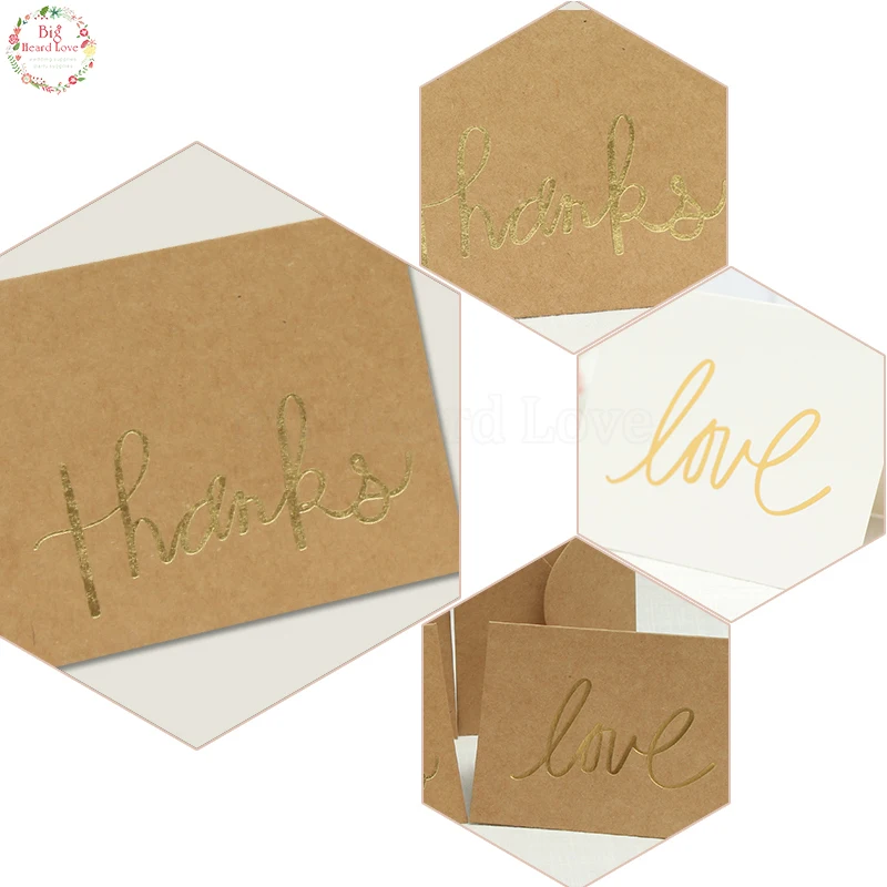 100 шт. пригласительные открытки с надписью Love Thank|Открытки и приглашения| |