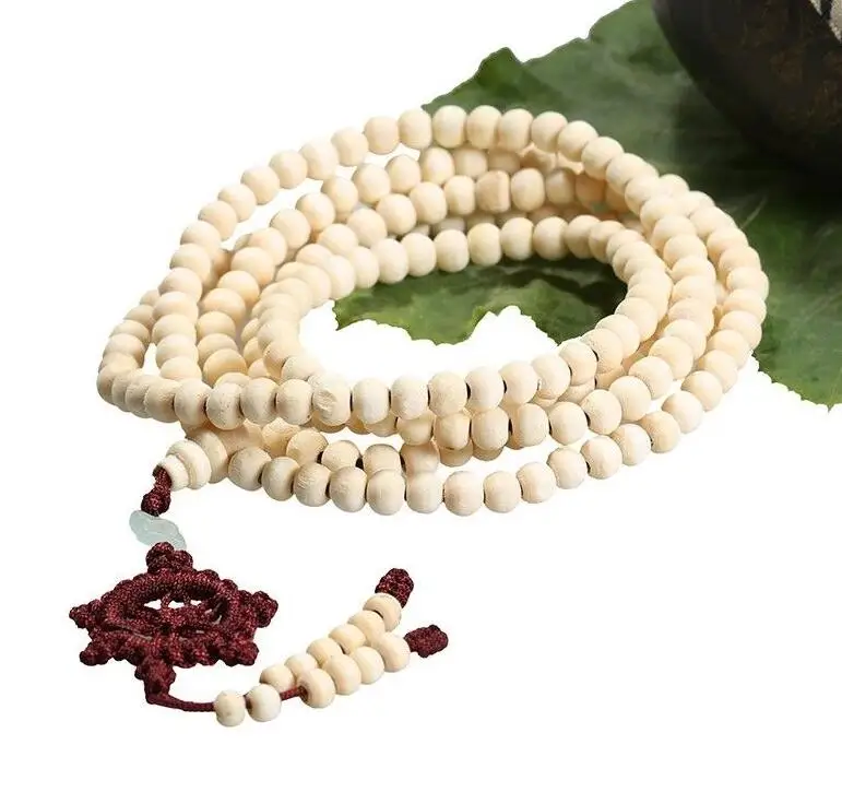 6mm White Sandalwood bracelet Monk energy Wristband natural Veins yoga mala chain Hot Chakas Fancy Healing pray Wrist Unisex | Украшения и