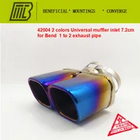 Sport Car Exhaust 1 Into 2 Muffler Square Pipe Modified Tail Tube Tip For TRAXES ENCORE EADO 1.5T Inlet 7.2cm Length 15cm