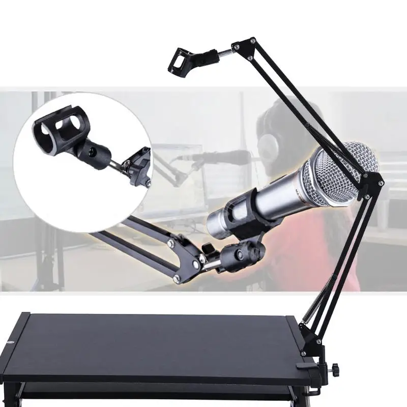 Professional Microphone Stand Holder Bracket Desktop Mic Adjustable Metal For Live Broadcast | Электроника