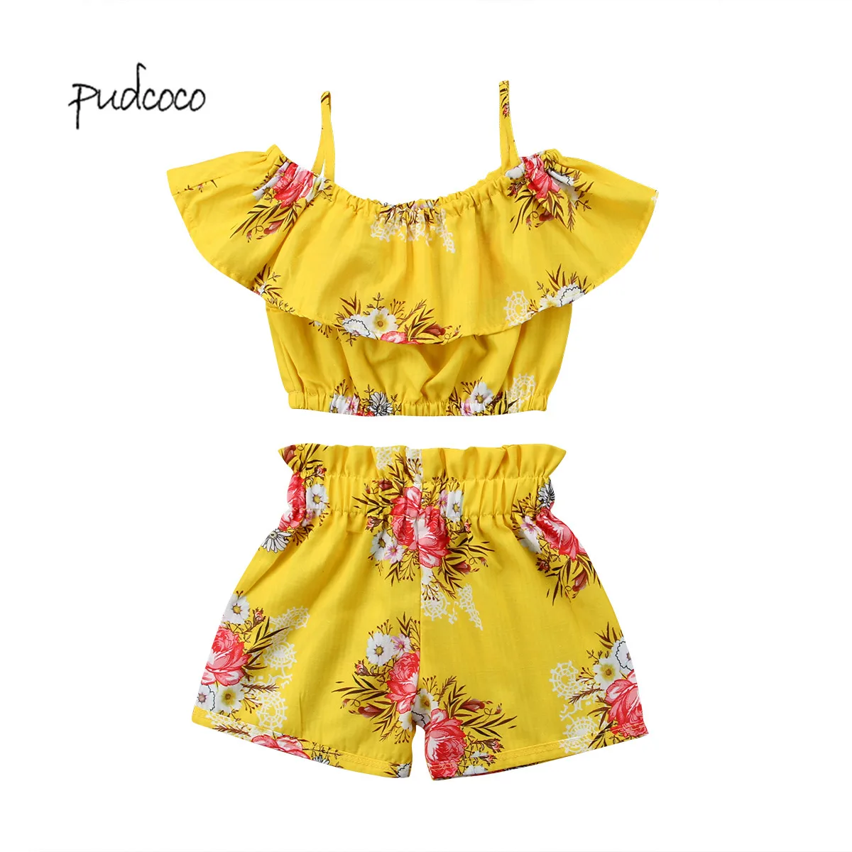 Новинка от бренда Pudcoco комплект из 2 предметов для маленьких девочек укороченные