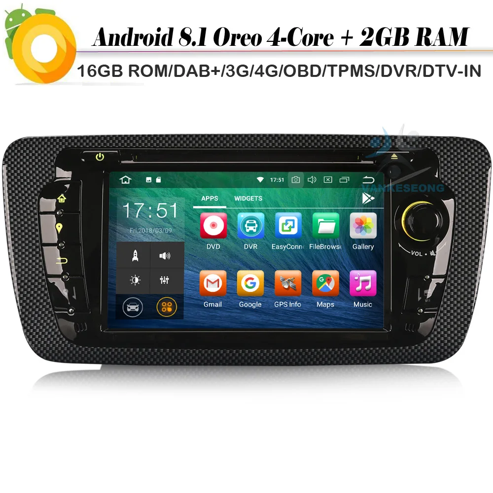 Четырехъядерный Android 8 1 Авторадио DAB + WiFi 4G GPS OBD TNT Bluetooth Радио CD автомобильный