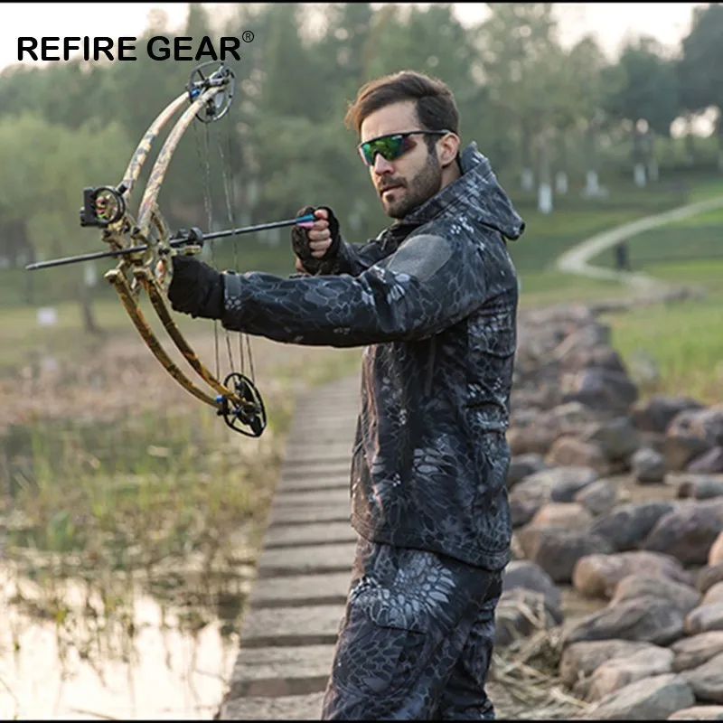 Refire Gear новые тактические камуфляжные куртки с капюшоном для улицы Мужская мягкая
