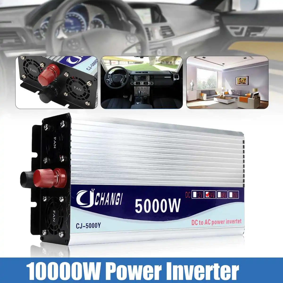 Инвертор 12V 220V 10000W пиковое напряжение-трансформатор 12 V/24 V/48 V модифицированный синусоидальный преобразователь напряжения