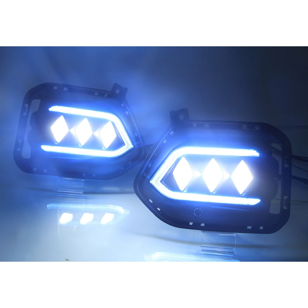 DRL противотуманная фара 3 цвета для Hyundai IX35 Tucson 2017 2018 Светодиодный дневной ходовой