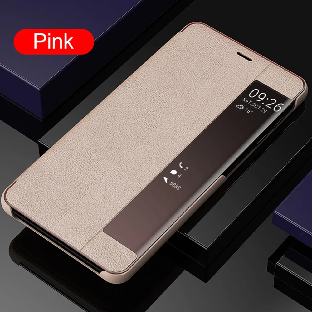 KISSCASE умный зеркальный Флип кожаный чехол для Huawei Y6 Nova 3 3i слот карт флип стоячий
