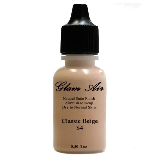 Large Bottle Airbrush Makeup Foundation Satin S4 Classic Beige Water-based Lasting All Day 0.50 Oz By Glam Air | Красота и здоровье