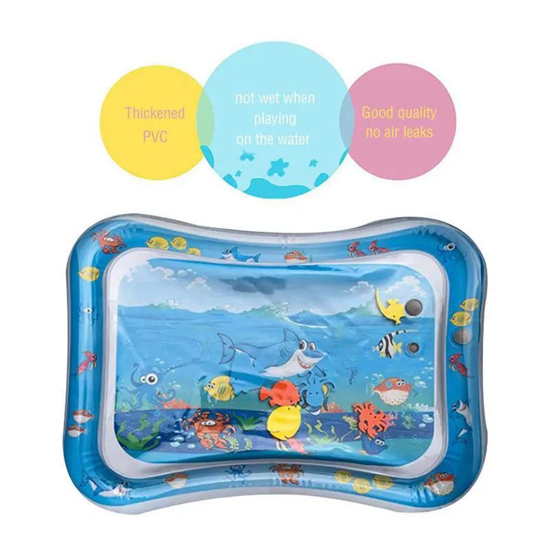 Water Mat Baby Kids Play Inflatable Thicken PVC Tummy Time Toddler Fun Activity Center For Babies Camping Mats | Спорт и развлечения