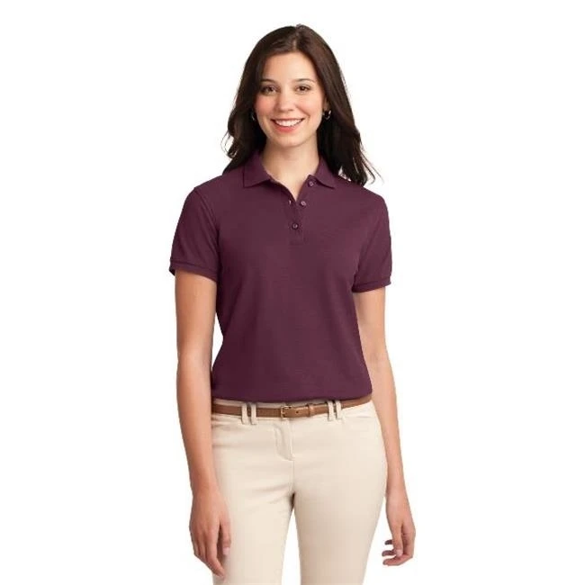 Порты и разъёмы Authority L500 Дамы Silk Touch Polo футболка темно-бордовый-Extra Small |