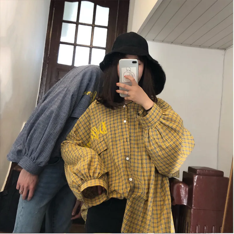 Весна 2019 новая Корейская версия кампуса пара свободная с длинными рукавами