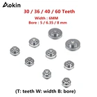 2 шт. Gt2 зубчатый шкив 30 36 40 60 зубчатое колесо диаметр 5 мм 8 мм алюминиевая зубчатая передача ширина 6 мм детали для Reprap 3d принтеры часть