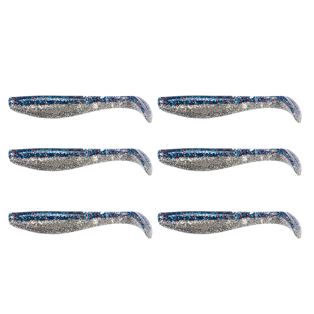 6 шт. Swimbaits Minnow/Shad Paddle Tail Worms мягкие рыболовные приманки для соленой воды и