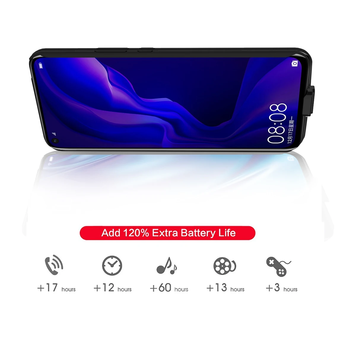 Для huawei Nova 4 зарядное устройство чехол 5000 мАч Extenal запасные аккумуляторы для