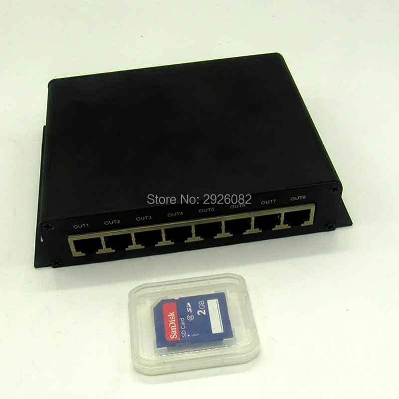 Sd-карта DMX LED pixel lighting контроллер 8 портов выход (on-line/off-line/wifi/синхронизации/DMX/пять в