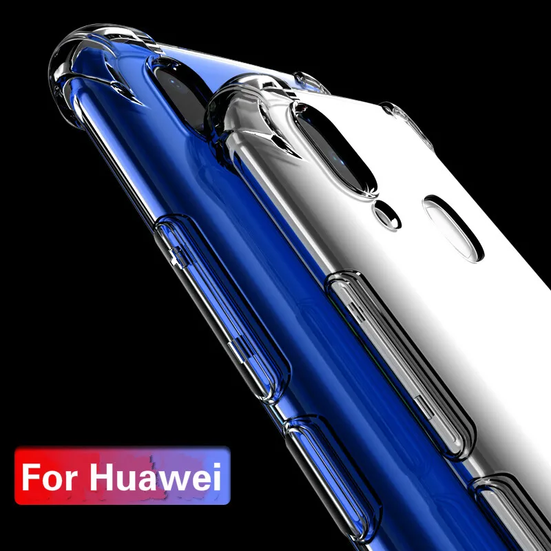 Clear Anti-Knock TPU Silicone Case For Huawei Mate 20 P20 Lite Pro Nova 3i P smart P9 lite mini Y6 Y9 Y7 Honor 7X V10 6X 9Lite |