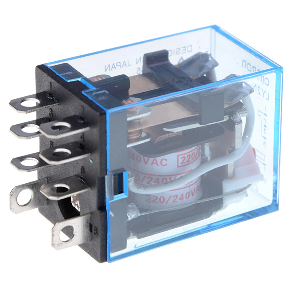 10 Pcs New Style Coil Power Relay LY2NJ DPDT 8 Pin HH62P JQX-13F With Socket Base AC220V/DC12V/DC24V/AC110V | Обустройство дома