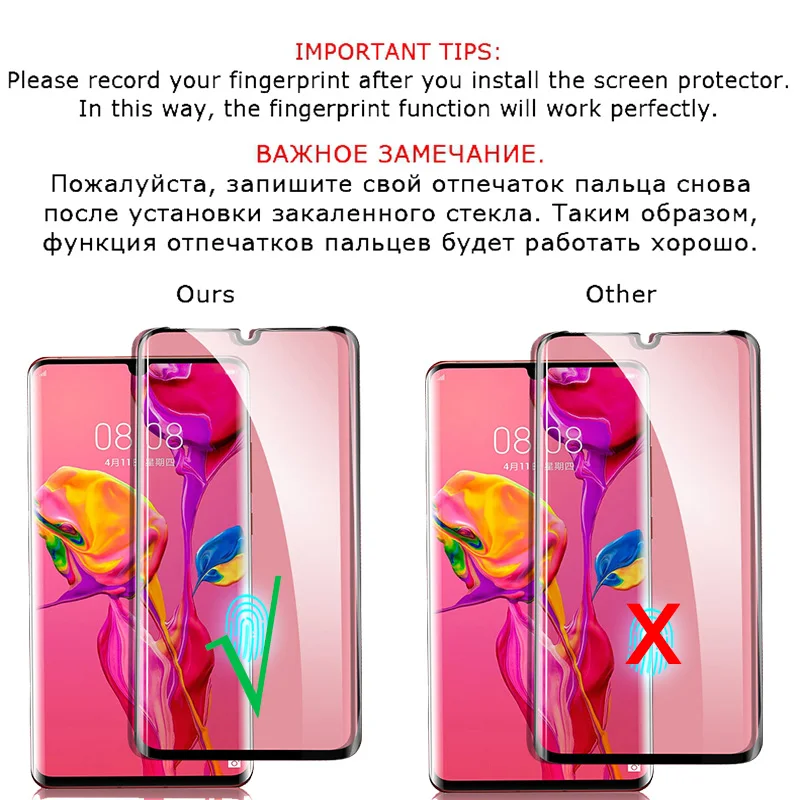 Защитное стекло 20D закаленное для Huawei P30 P20 Pro Lite Mate 10 20 Защитная пленка P Smart 2019 HD