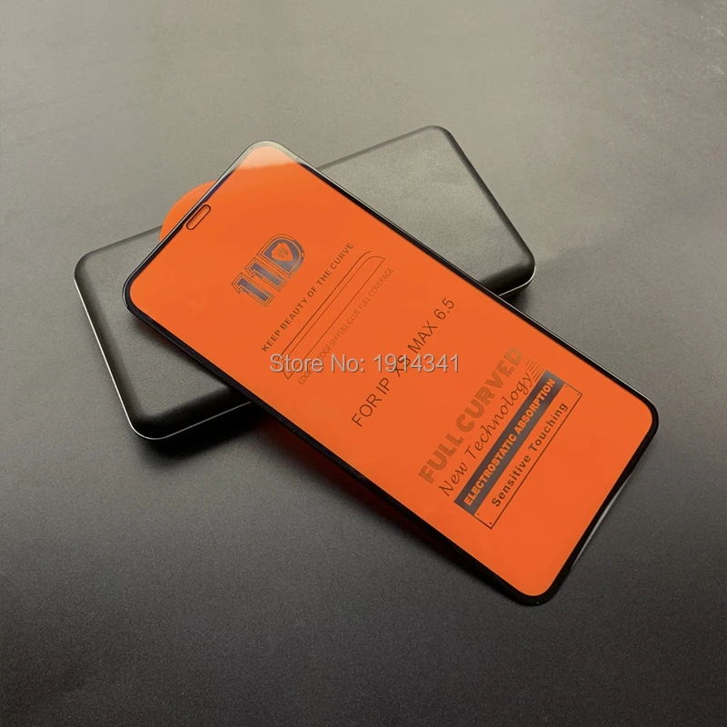 500 шт./лот для iPhone 8 7 plus 6s 6 11D изогнутое закаленное стекло XS Max XR X защитная пленка