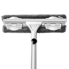 Инструмент для чистки стекол, двусторонний телескопический стержень, скребок для мытья окон, длинная ручка, вращающаяся головка, силиконовая щетка