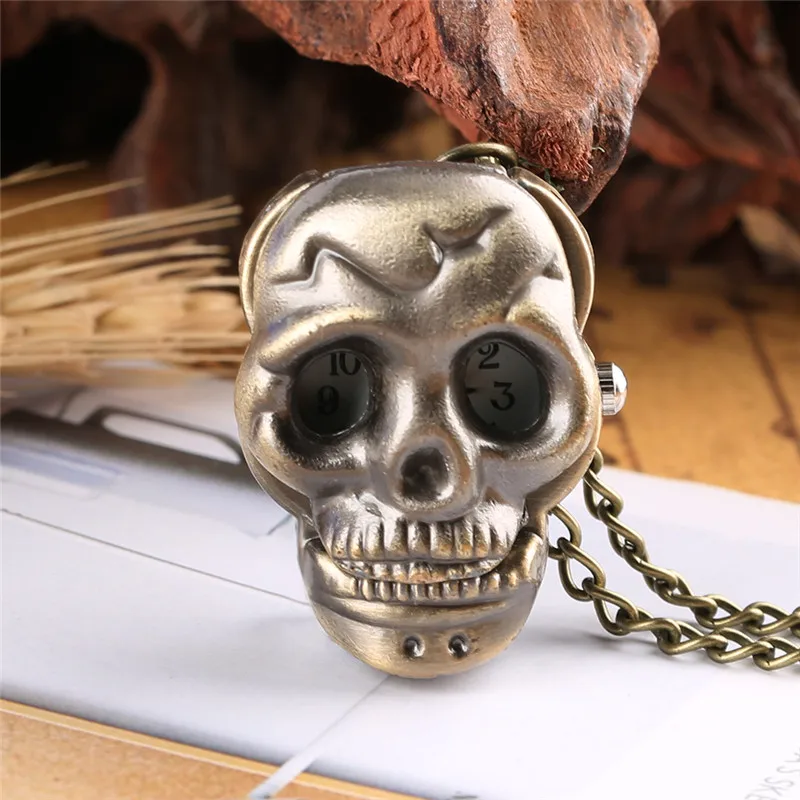 Мужские карманные часы Jack Skellington с креативным дизайном в форме черепа ретро