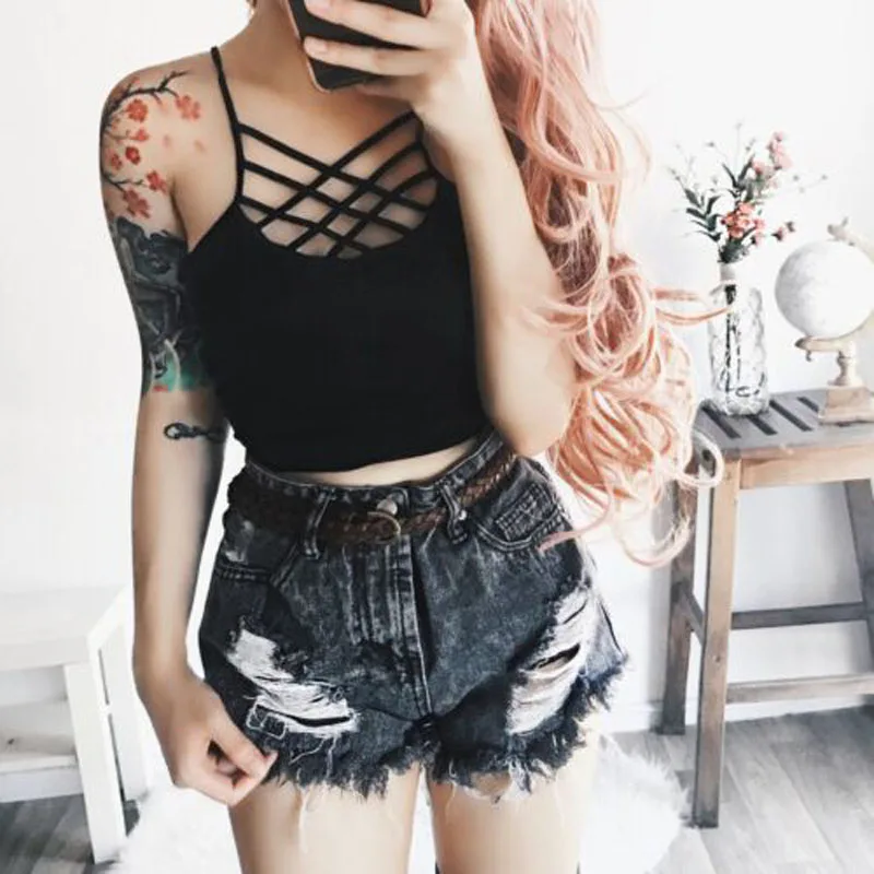 Женский корсет на бретельках короткий топ без рукавов с завязками груди новинка