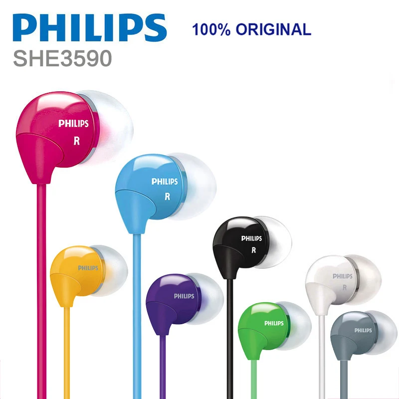 Philips She3590 профессиональные наушники вкладыши с разноцветным выбором