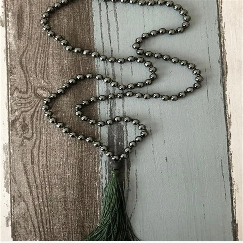 Ожерелье с узлом из гематита 6 мм|Энергетические ожерелья| |