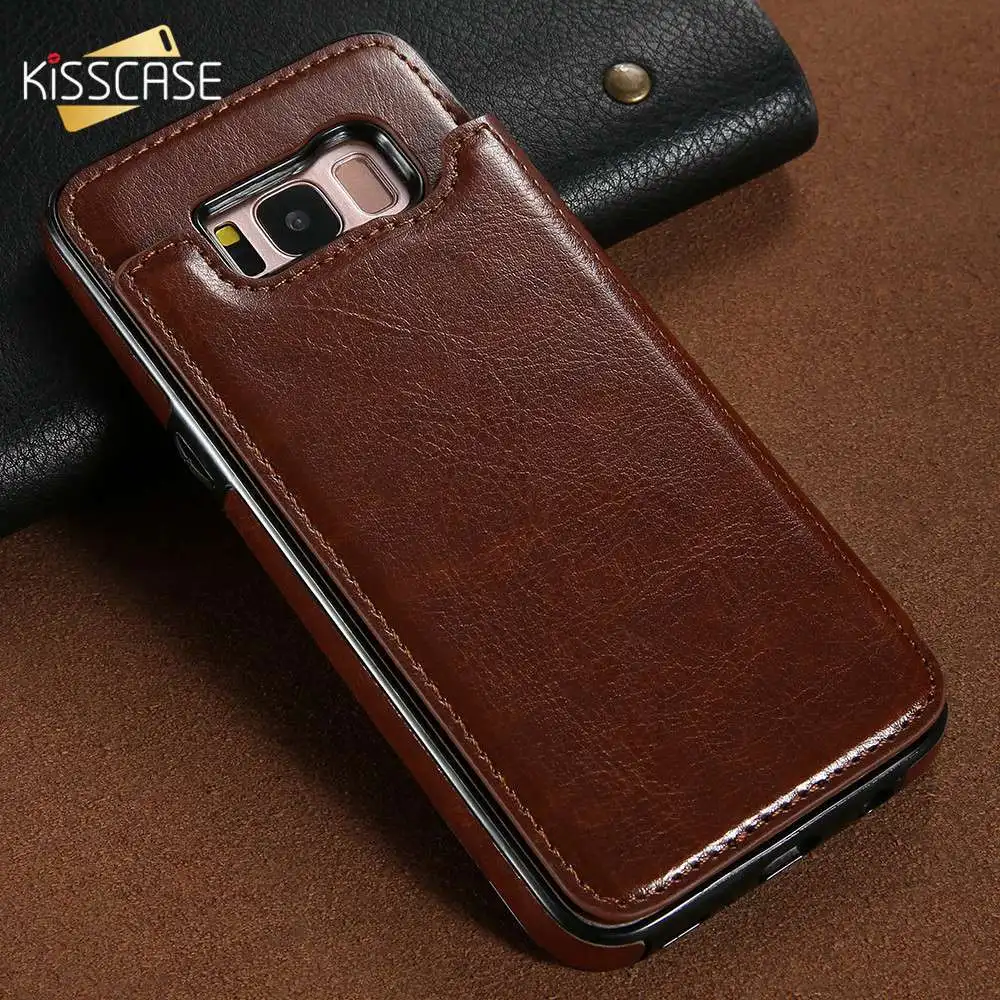 KISSCASE ретро кожаный чехол для samsung Galaxy Note 8 9 S10e S7 край бумажник PU держатель карт S8 S9