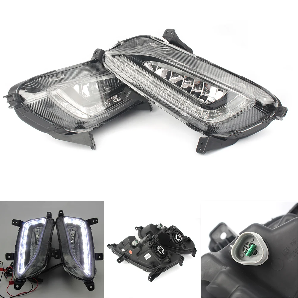 

2Pcs Car LED DRL Daytime Running Light Fog Lamp for Hyundai Tucson 2016 2017 2018 DC 12V