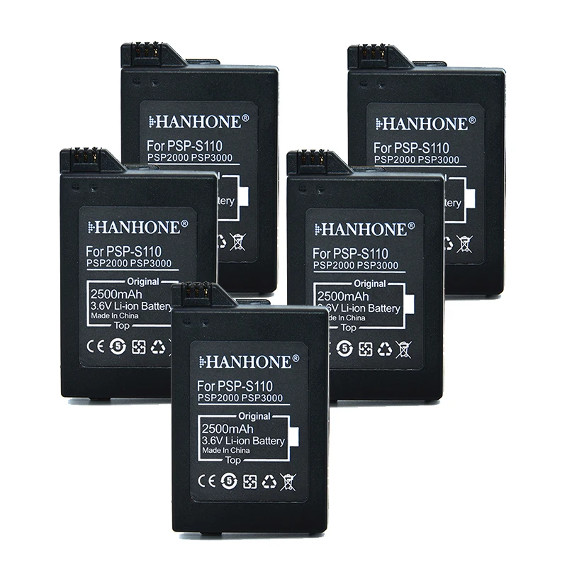 5 шт. 2500 мАч PSP S110 для Sony PSP3004 PSP2001 PSP2008 PSP2004 PSP2000 PSP3000 PSP3002 PSP3001 PSP3008 батарея