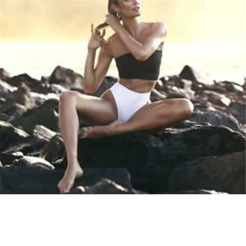 Женский купальник с пуш-апом бикини из двух предметов высокой талией | Женская