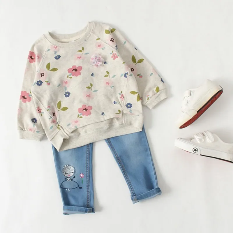 Детская Хлопковая футболка с длинным рукавом мультяшным принтом | Мать и ребенок