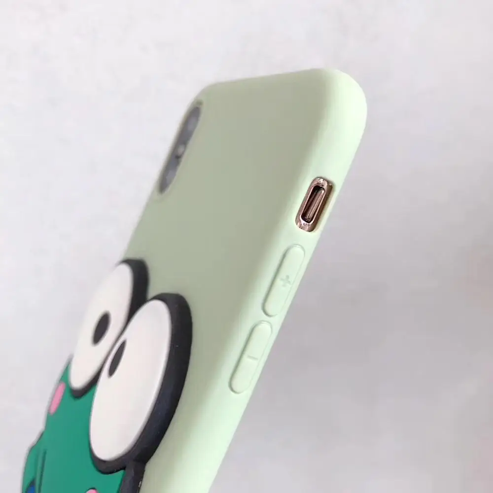 Тонкий матовый мягкий чехол из ТПУ с 3D рисунком лягушки для iPhone 5S SE 7 8 Plus 6 6s X XR XS MAX