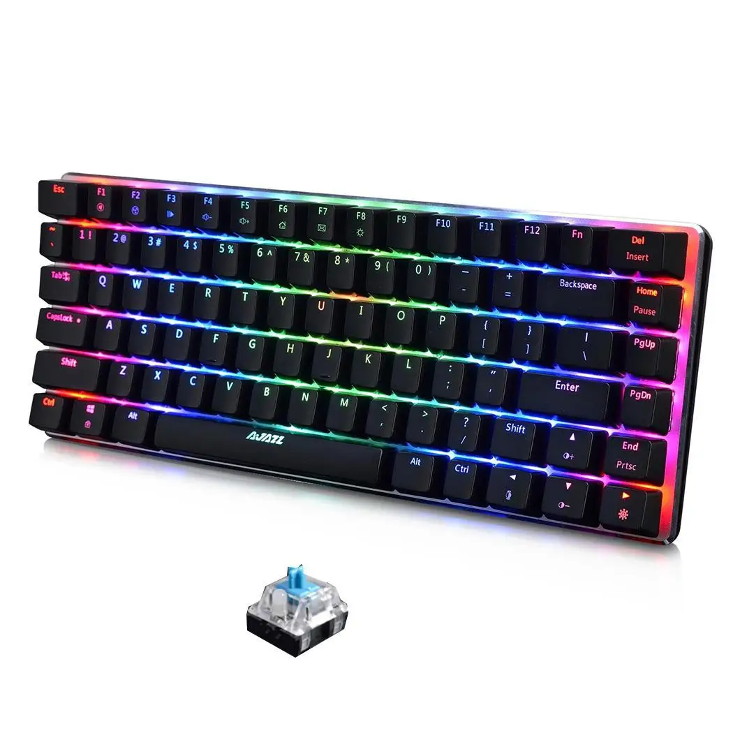 82 клавиши эргономичная Игровая USB Проводная Мода AK33RGB клавиатура для компьютера