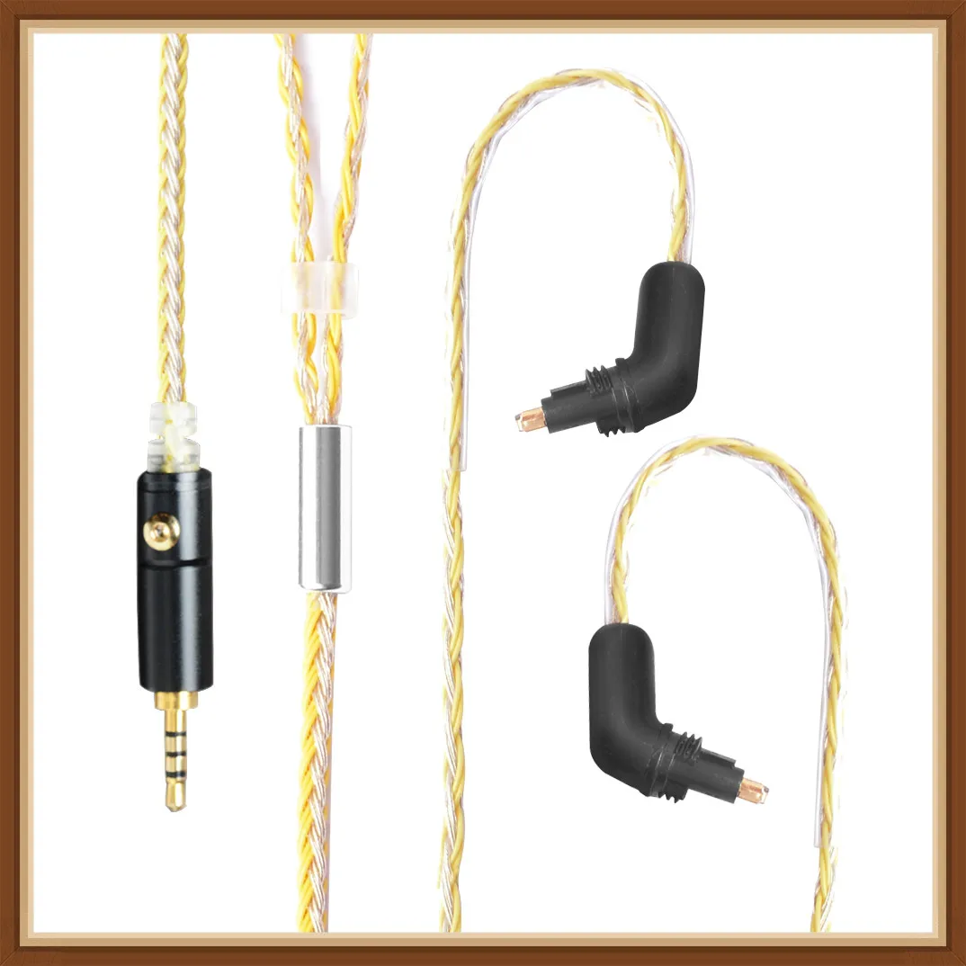 

OKCSC EXK1000 Earphone Upgrade Cables 16 Cores 32AWG 2.5mm/4.4mm Balanced 3.5mm Audio Plug for SONY EX600 EX800 EX1000 MDR7550