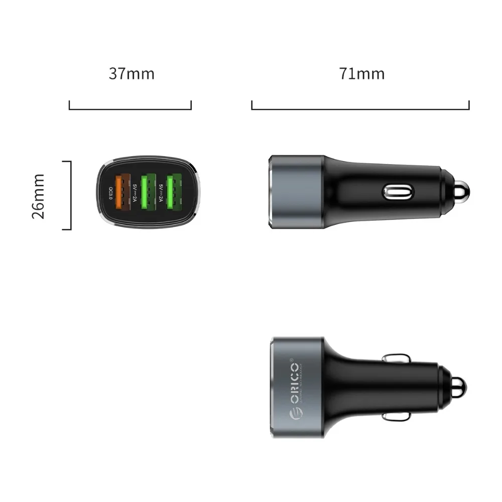 Orico Портативный 3 Usb порта автомобильное зарядное устройство для телефона