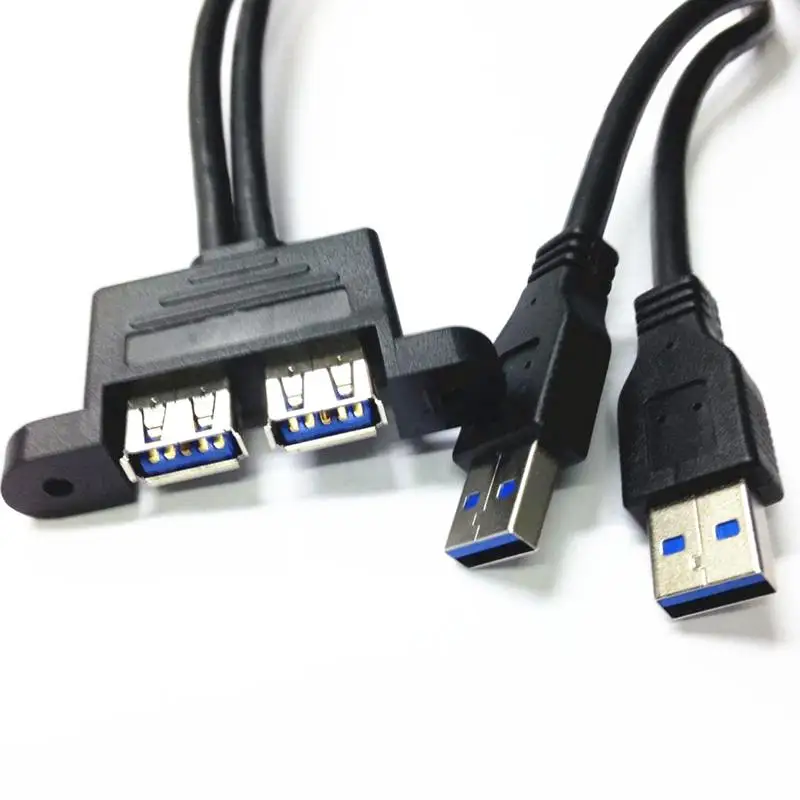 Usb3.0 мужчин и женщин Расширение двойной USB Кабель адаптер внешняя конверсионная